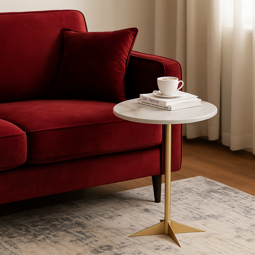 masuta de cafea rotunda scandinava